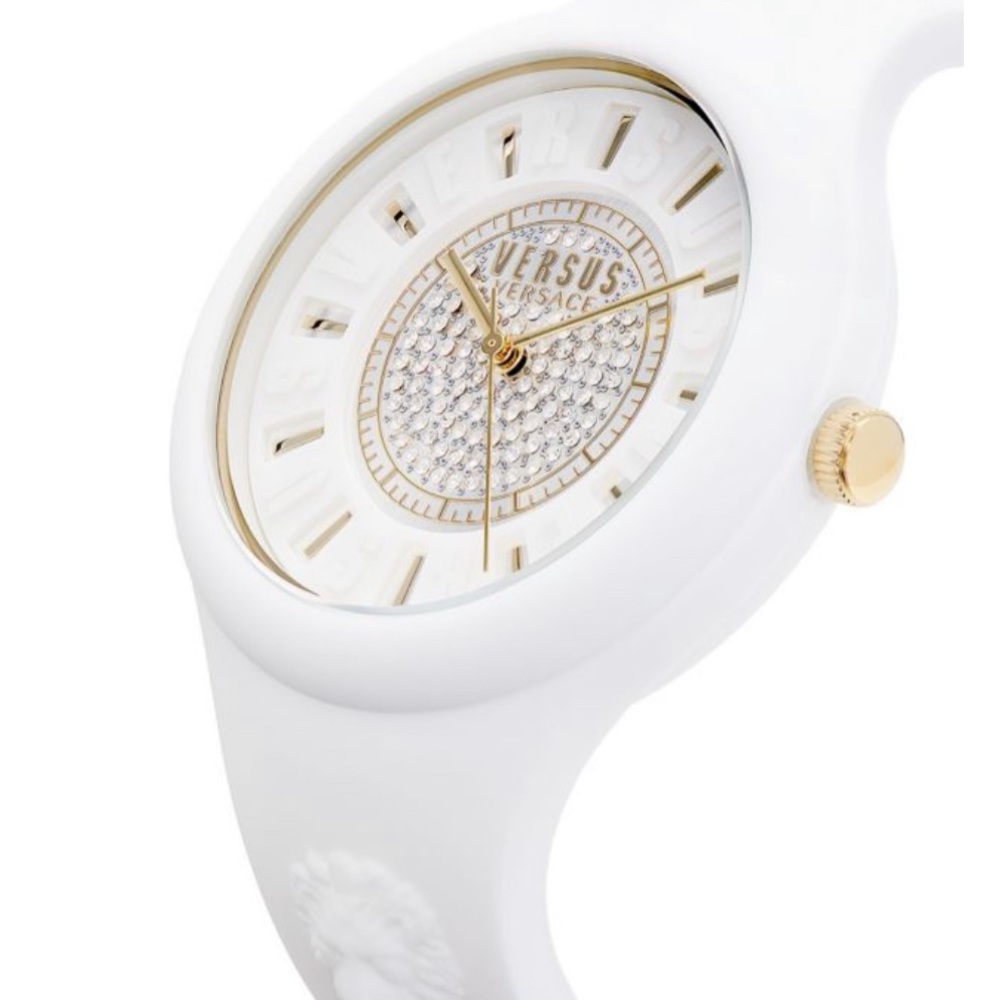 White Silicone VERSACE WATCH WITH BAG